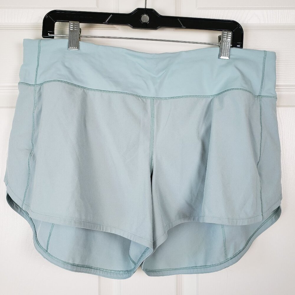 lululemon baby blue speed up athletic short size 14 tall